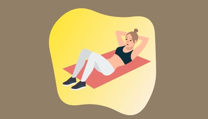 Table-top crunches Pose