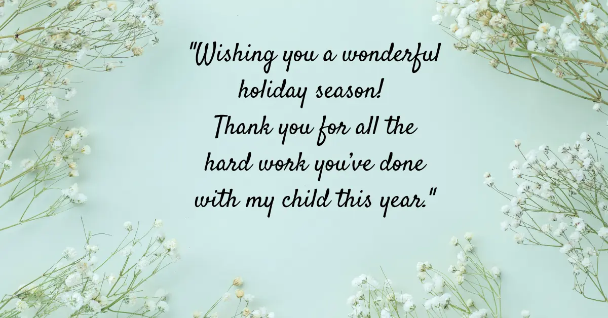 For Special Events or Holidays Thank You Message for Teachers from Parents